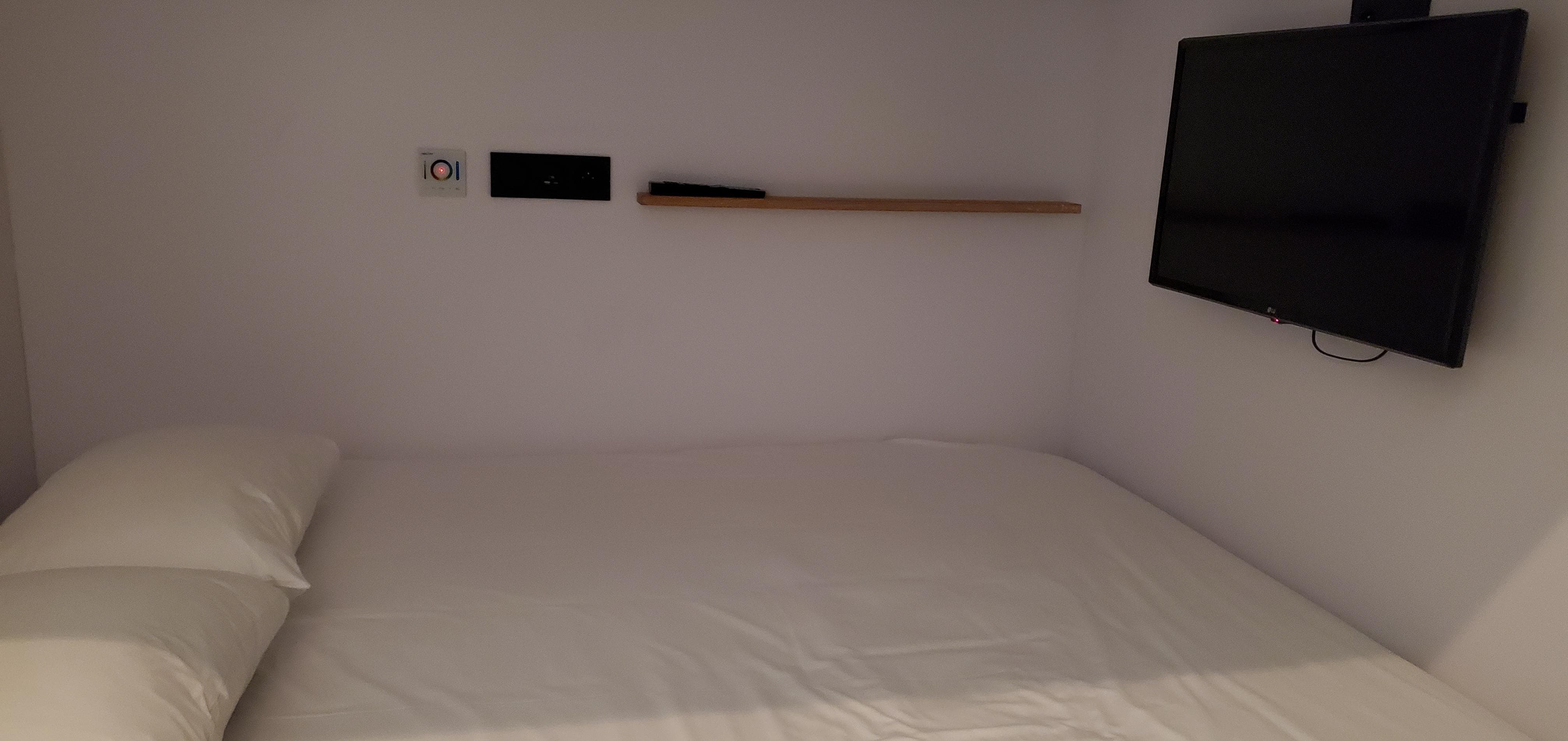 The beds are SO comfortable. The TV is arranged for viewing while you are resting.