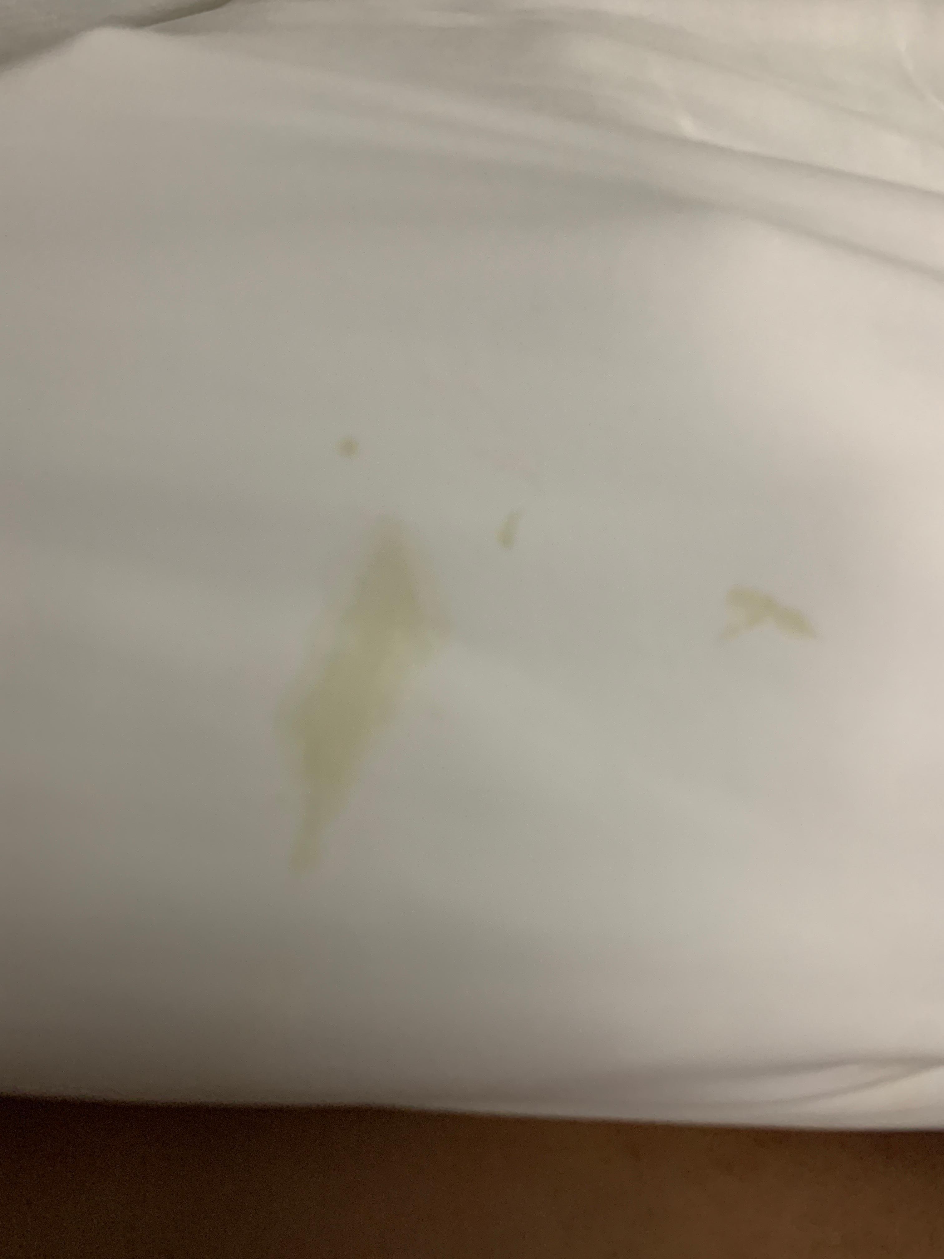 Stain on top of sheet