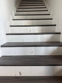 Fronts of stairs scuff marks this was all over doors too.