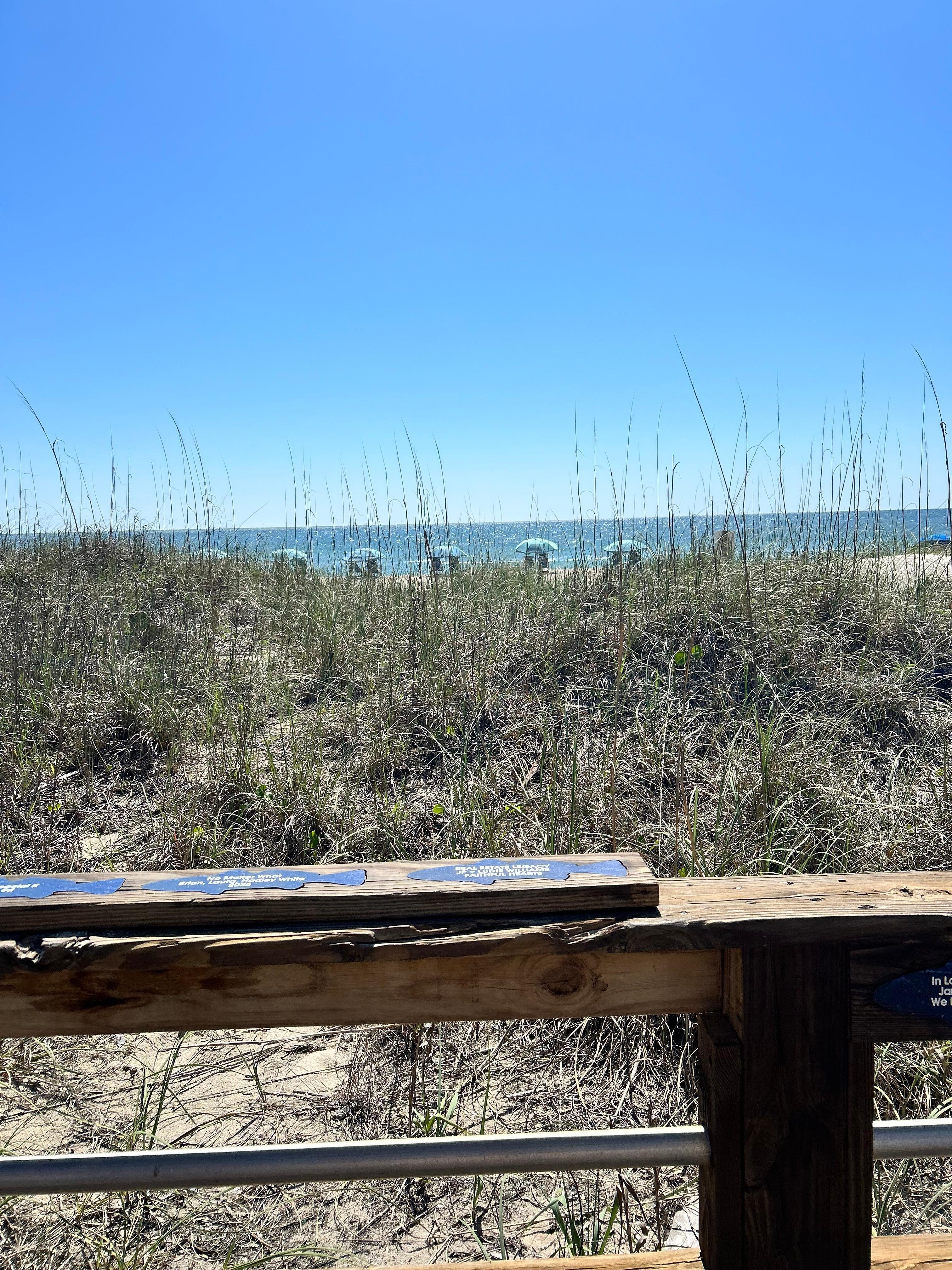 Photo from a swing on the boardwalk in front of the hotel