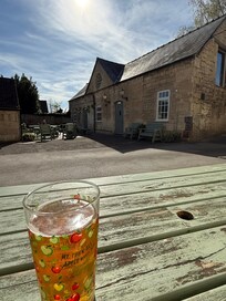 Lovely cider in their courtyard