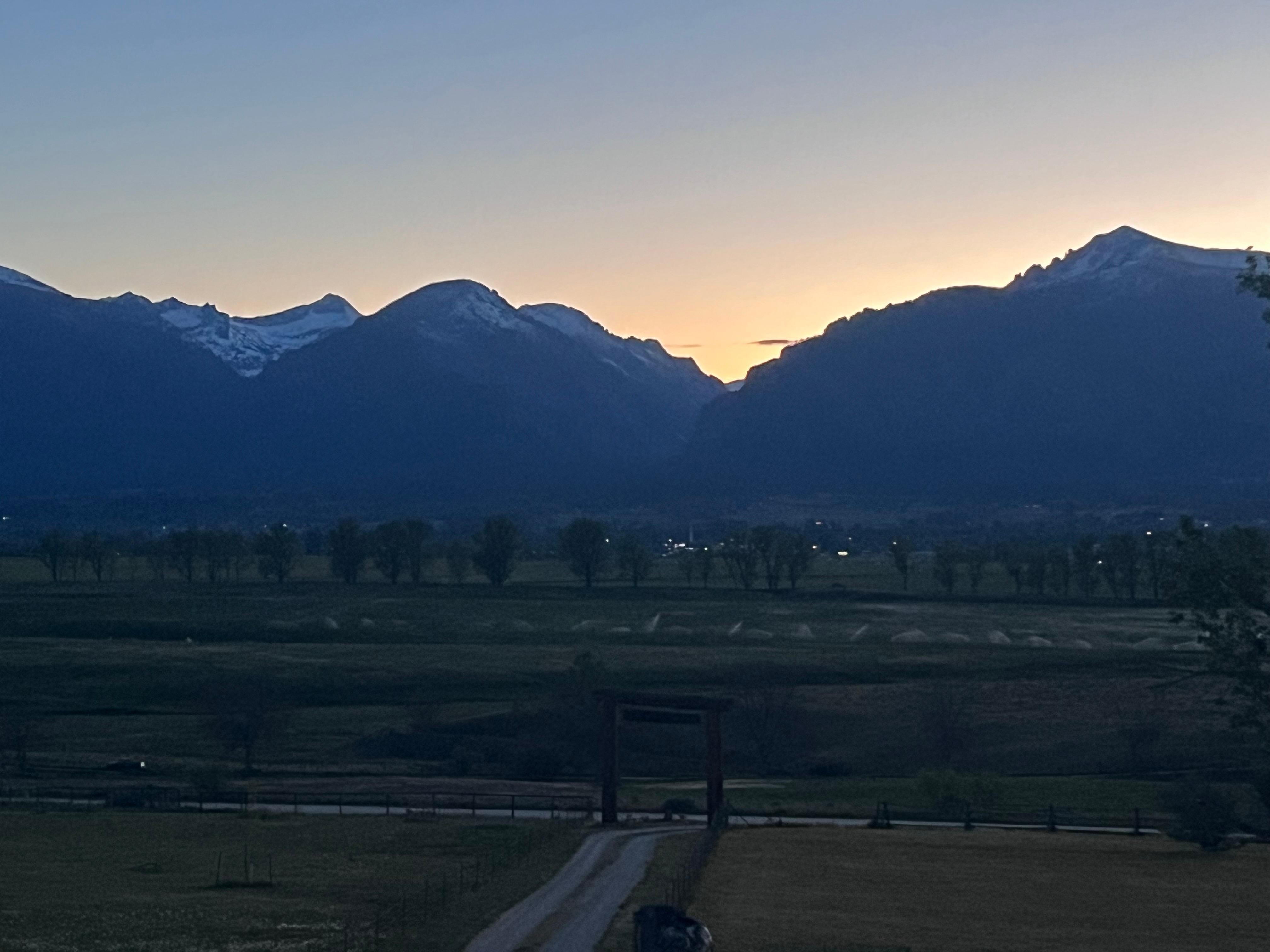 Evening view from front porch