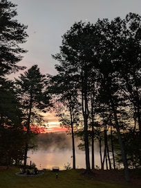 The back porch at sunrise.