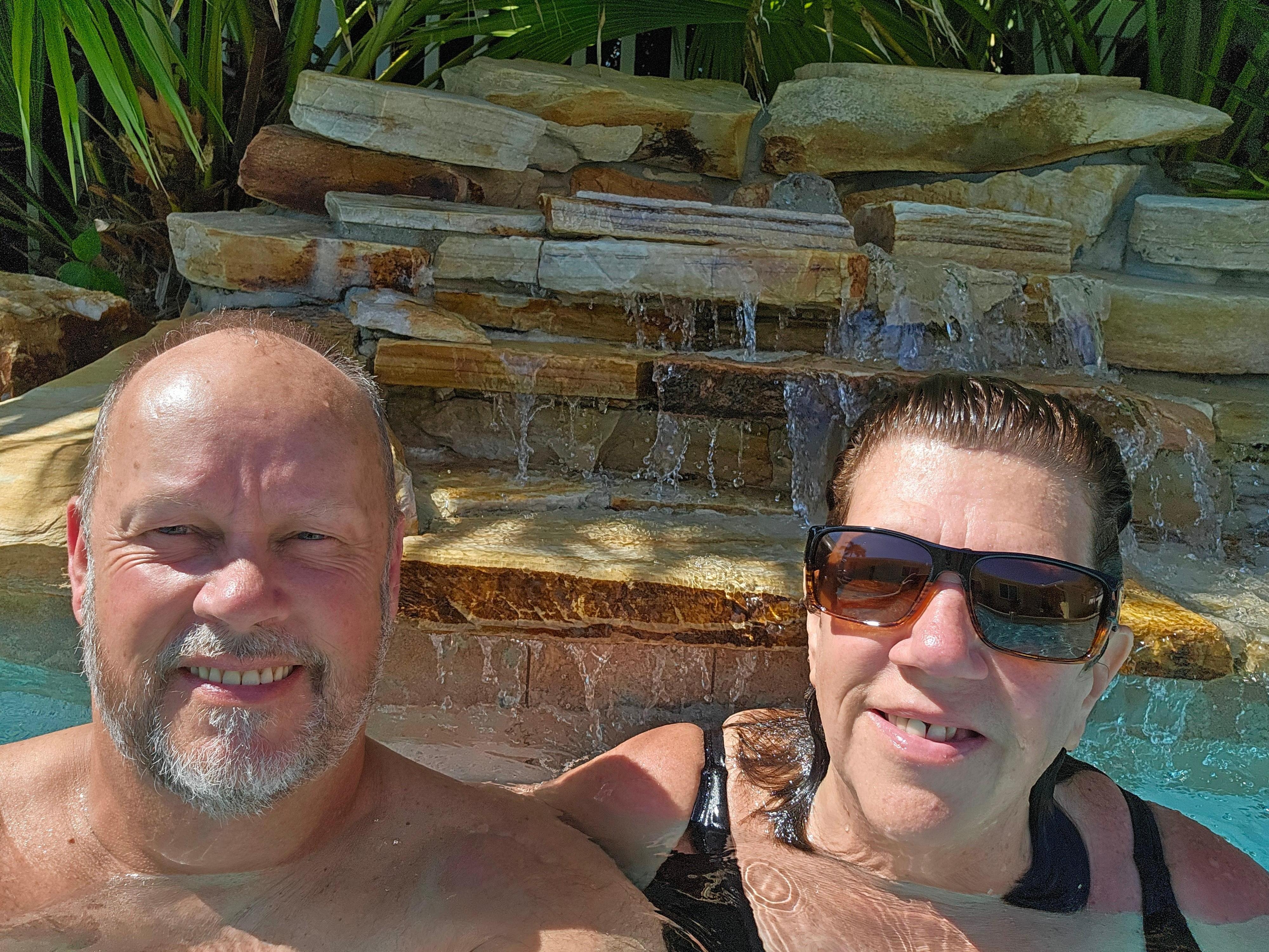 Relaxing in the pool