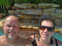 Relaxing in the pool
