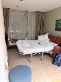 Living room. Sofa bed was made for us in advance