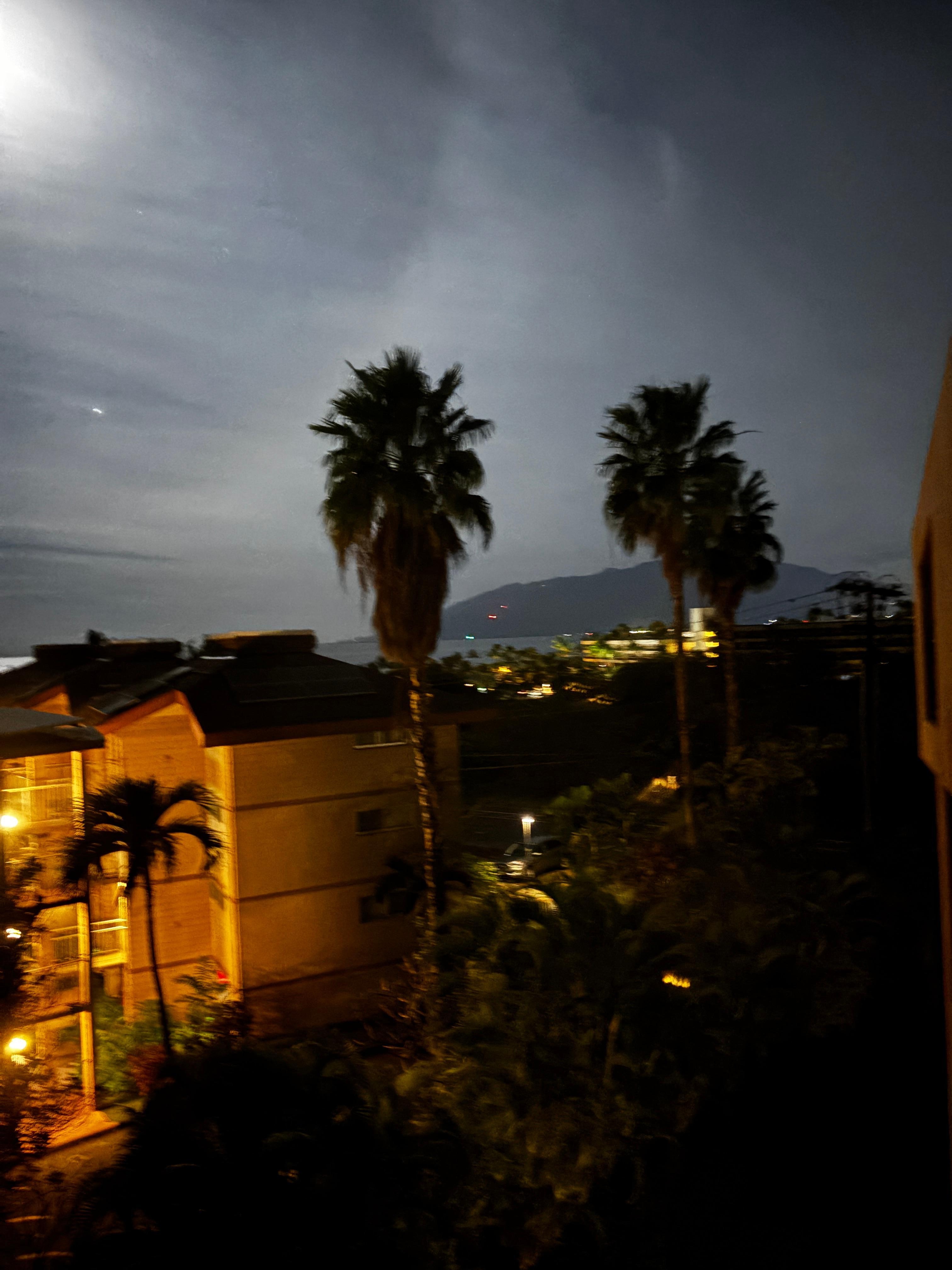 View from master bedroom at night