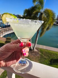 The house is well-equipped...margarita time on the patio where it was sheltered from wind and well used by us.