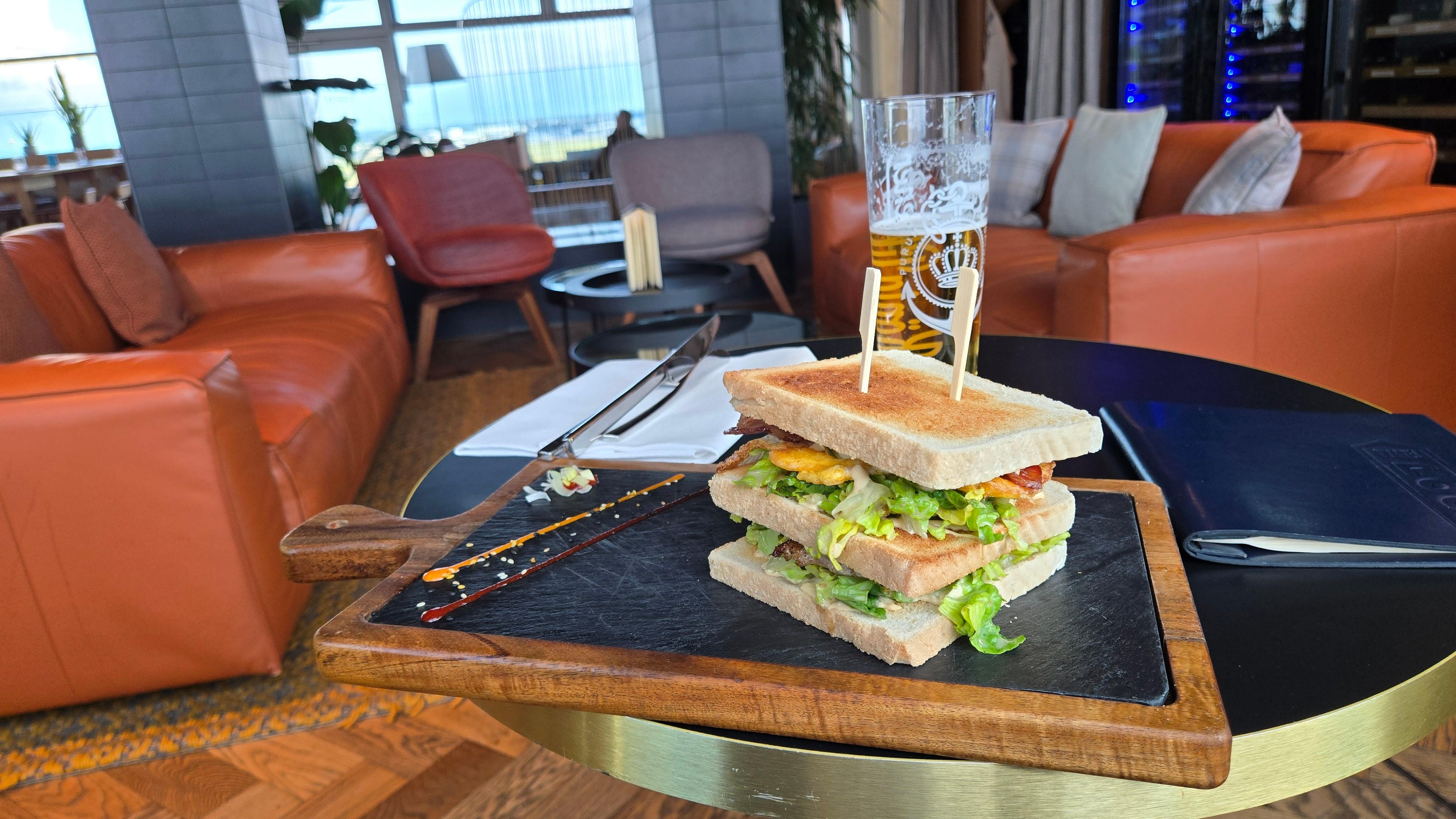 Very good club sandwich at the Roof top bar on the 12th floor