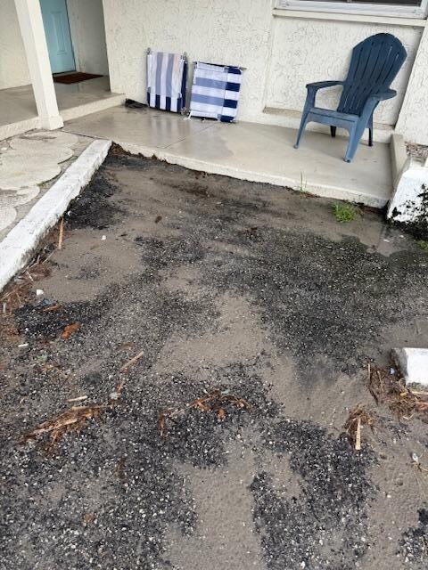 Dirt Everywhere. No water was provided to clean off sand  Every time it rained iy brought more beach dirt to track through.