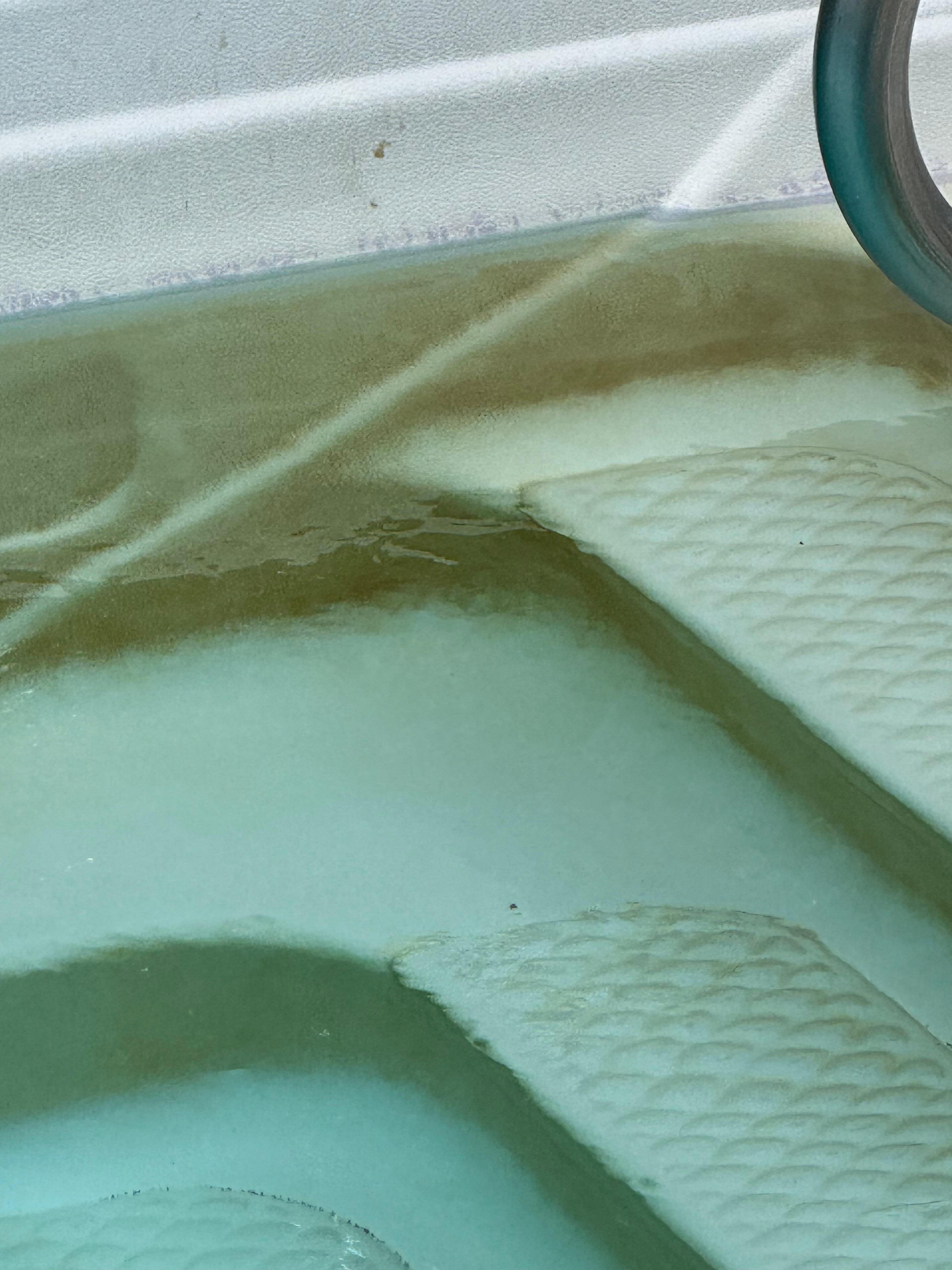 Before we cleaned some to show it wasn’t a stain 