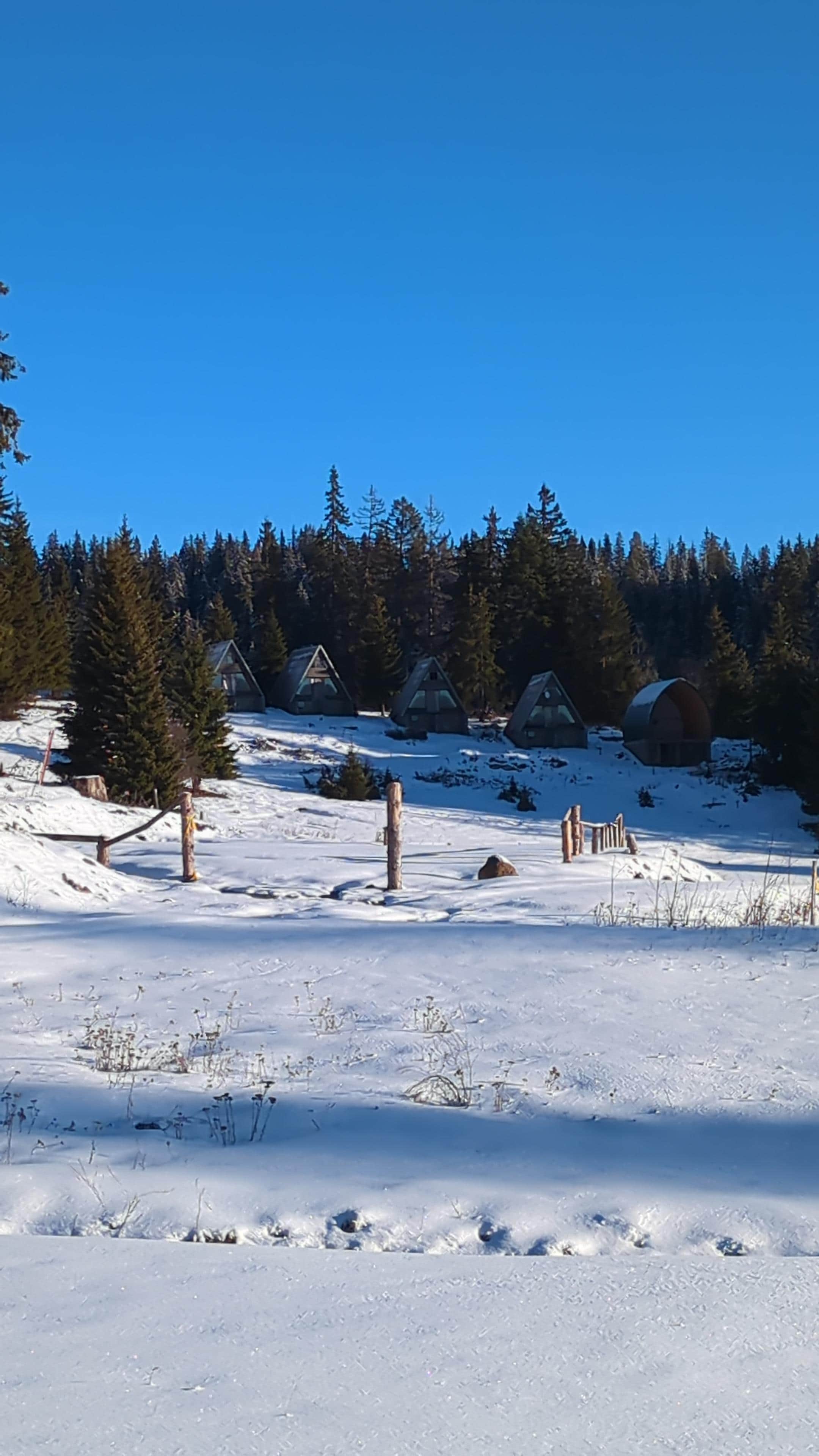 On the road down to the chalet