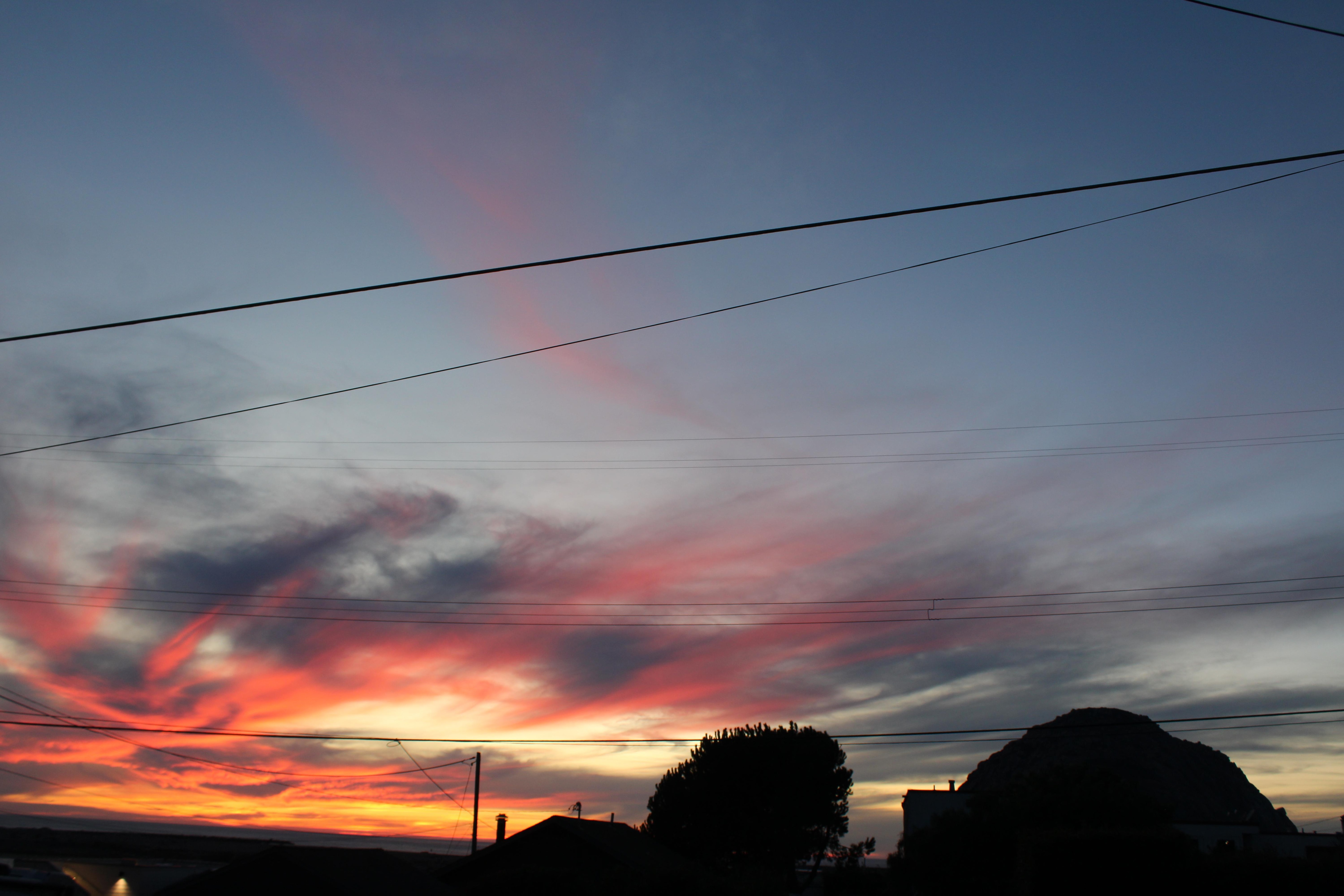 Sunset view from kitchen window