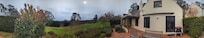 Panorama shot of the backyard