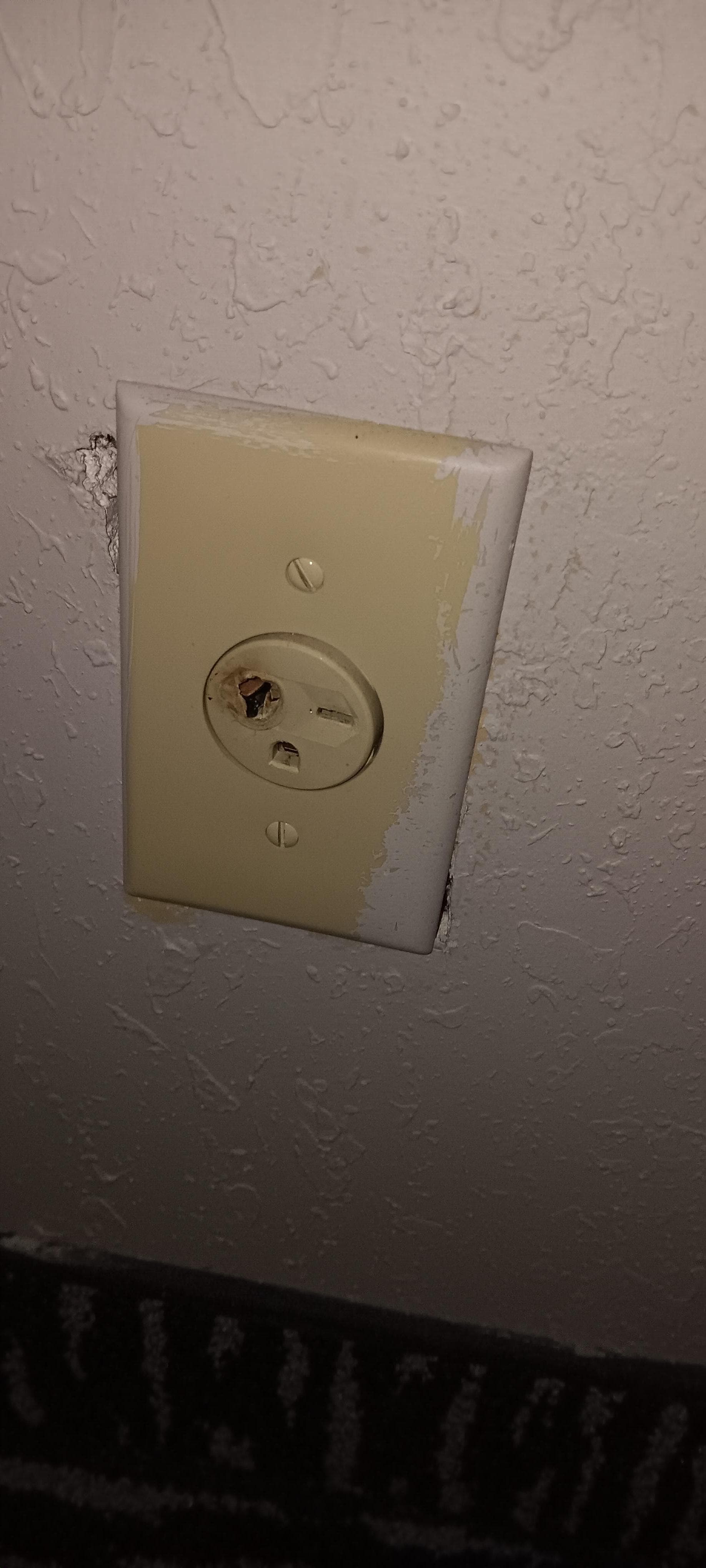 Melted plug AC unit was plugged into.