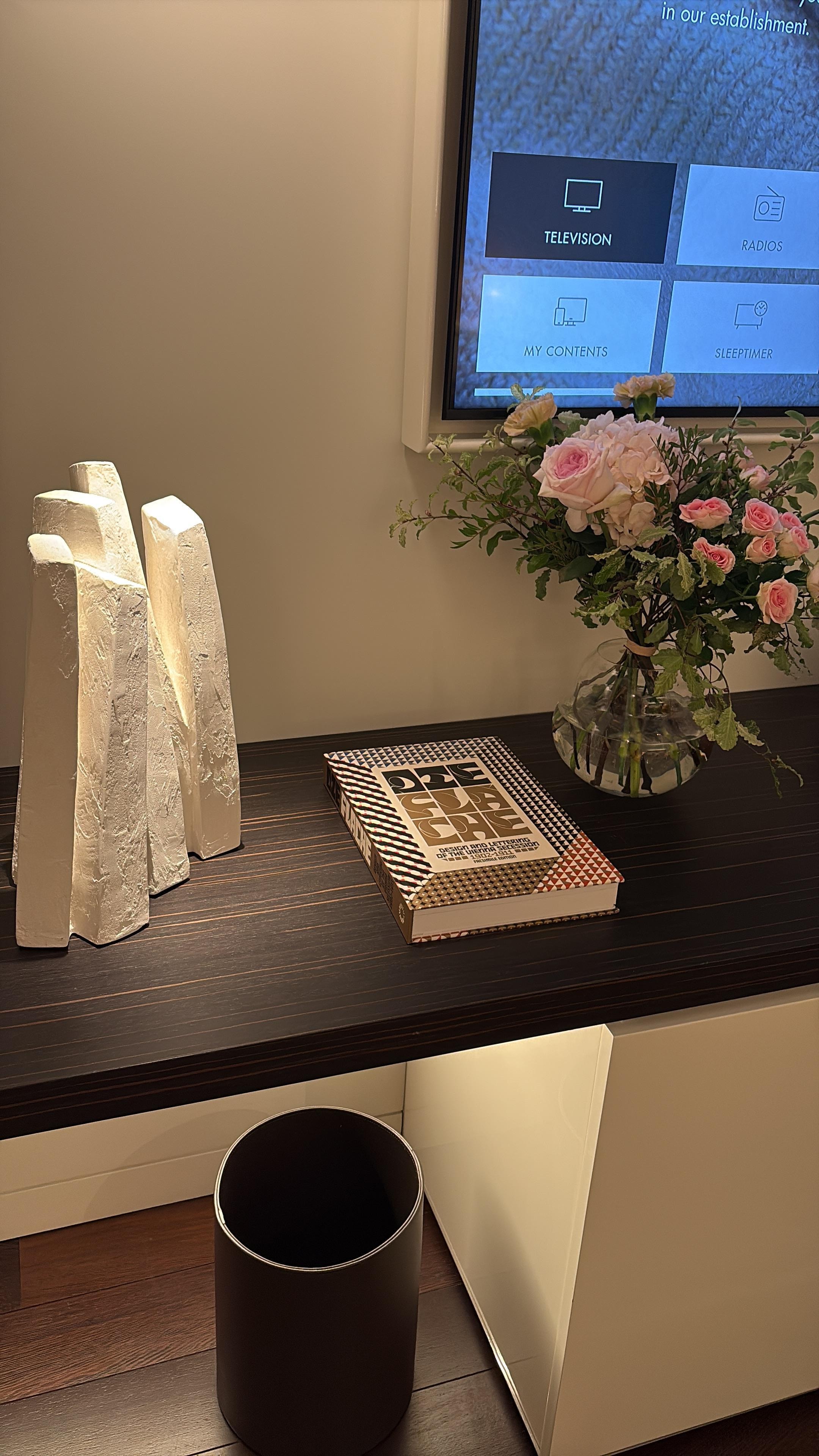 Cool artwork and fresh flowers upon arrival!