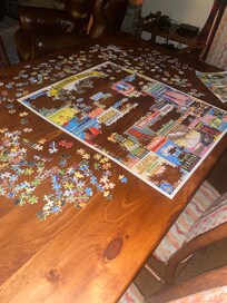 We enjoyed having a puzzle on the table from the closet