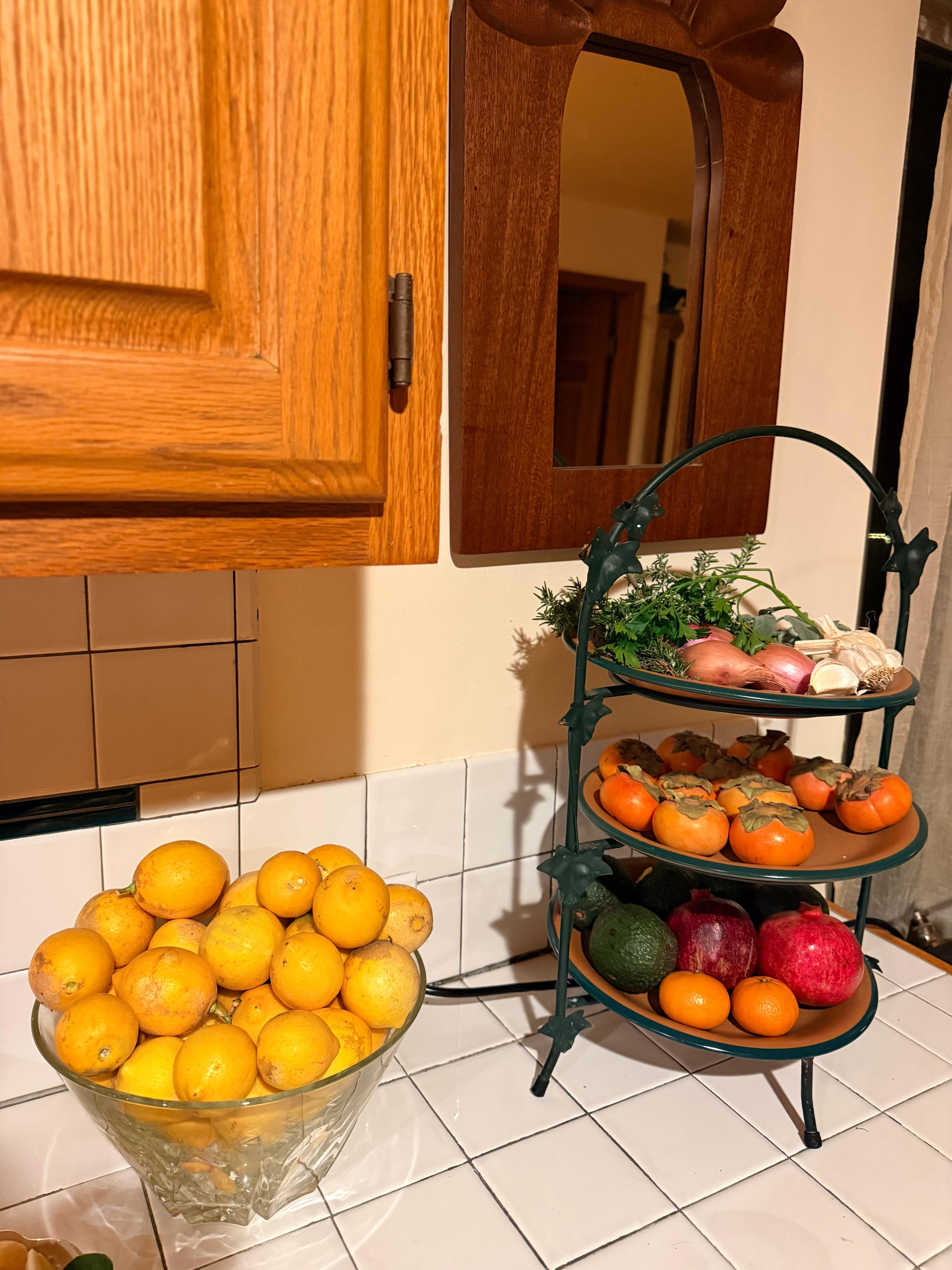 Fruit arranged on the counter