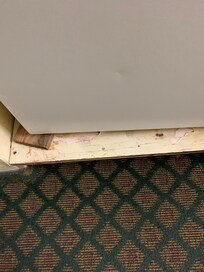 Refrigerator on a dirty platform