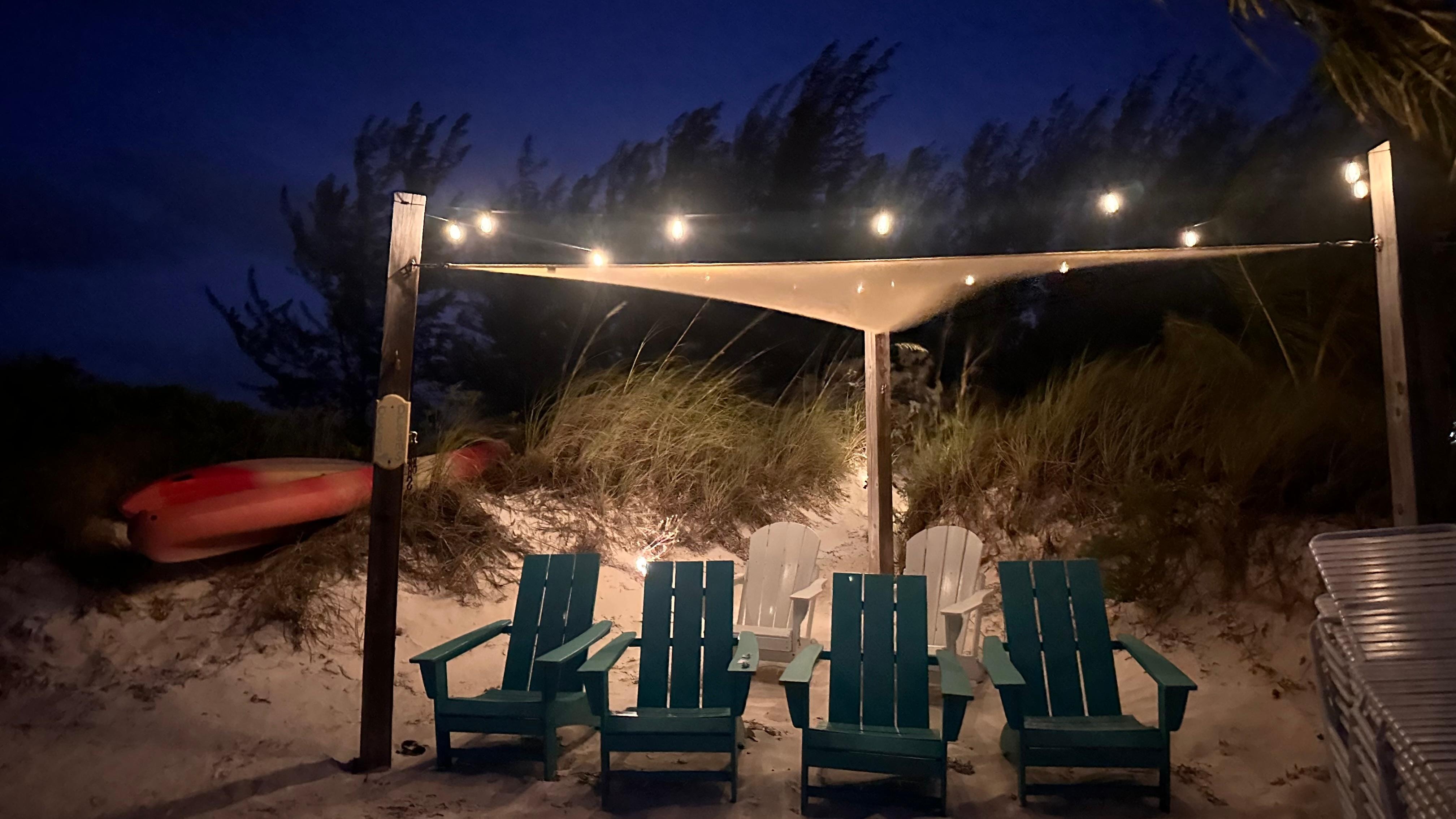 Chair set up, sand is raked daily!