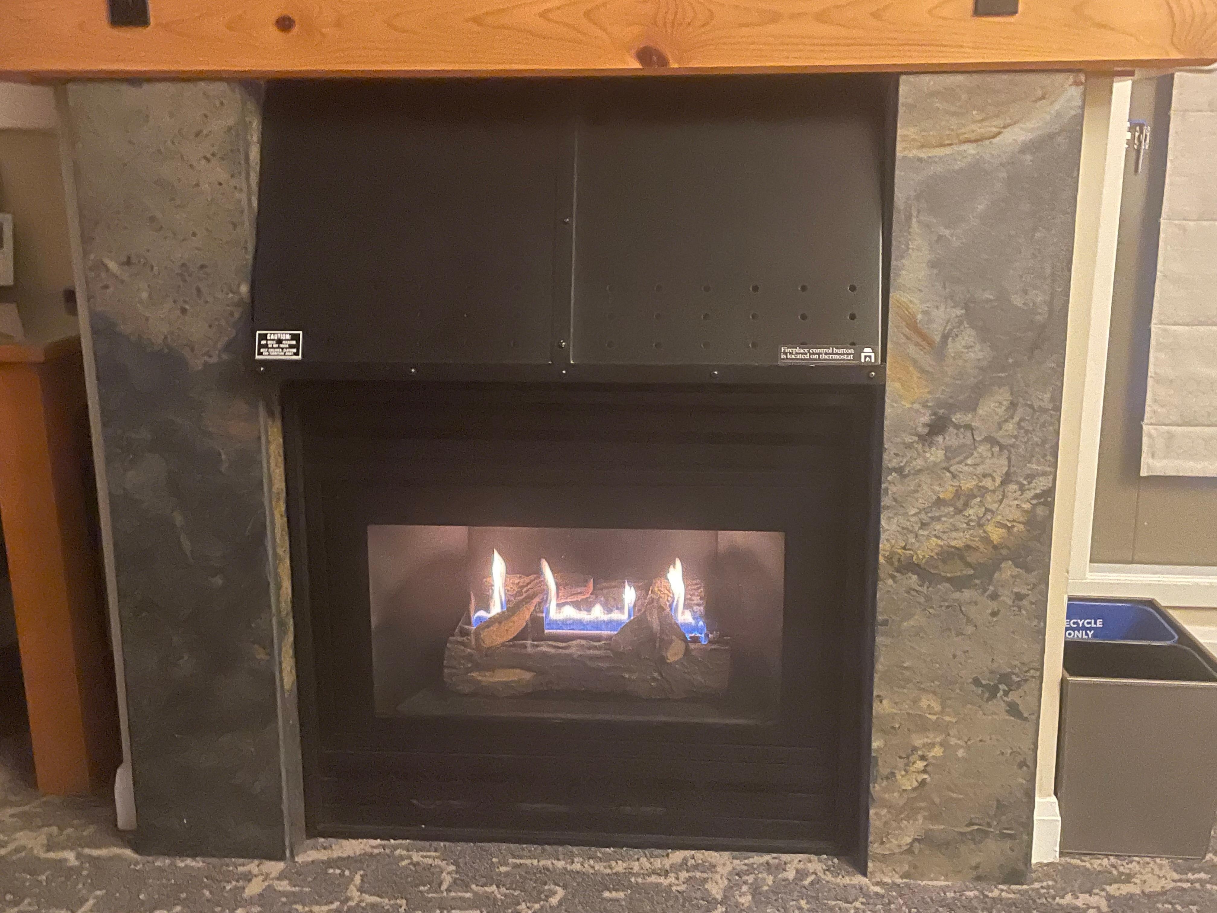 Cozy fire in the living area