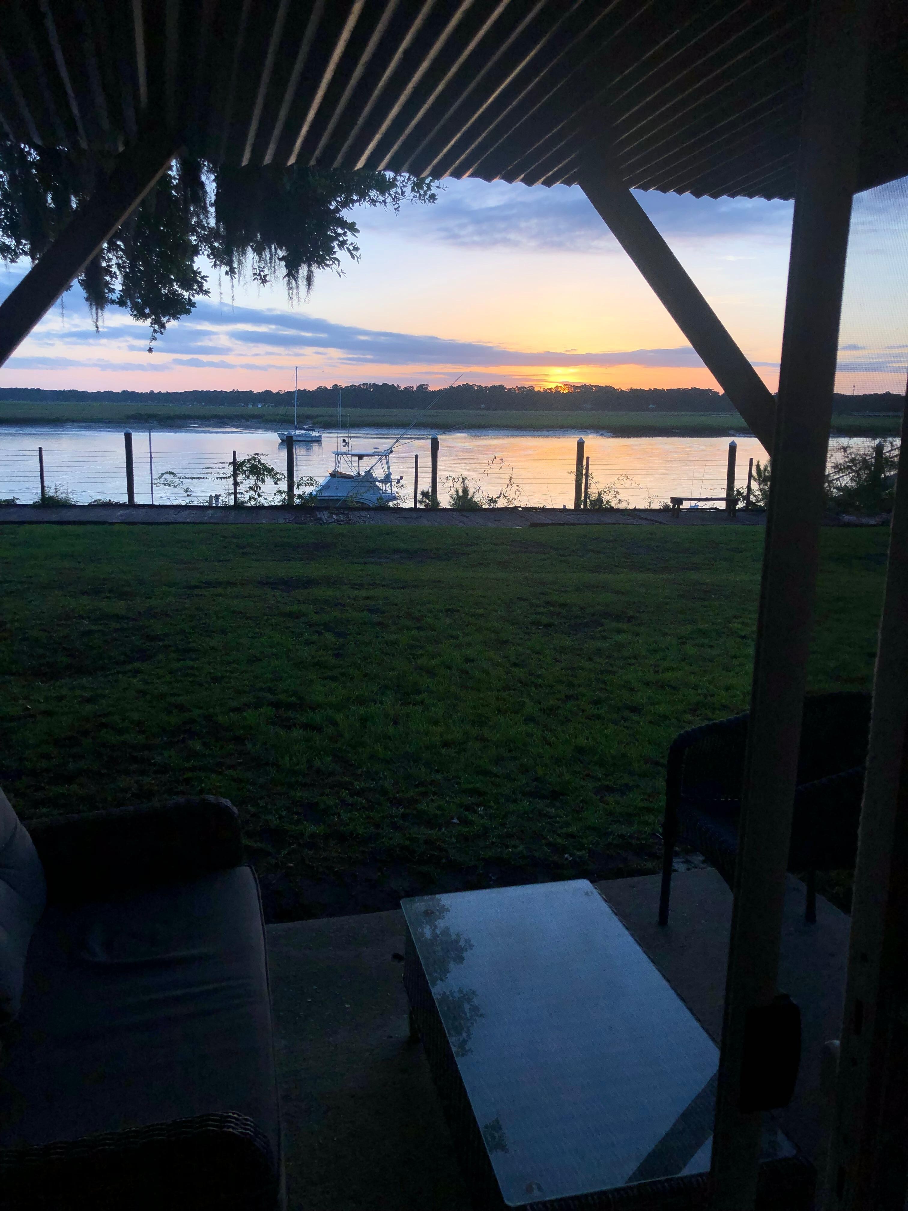 Sunrise looking out back door 