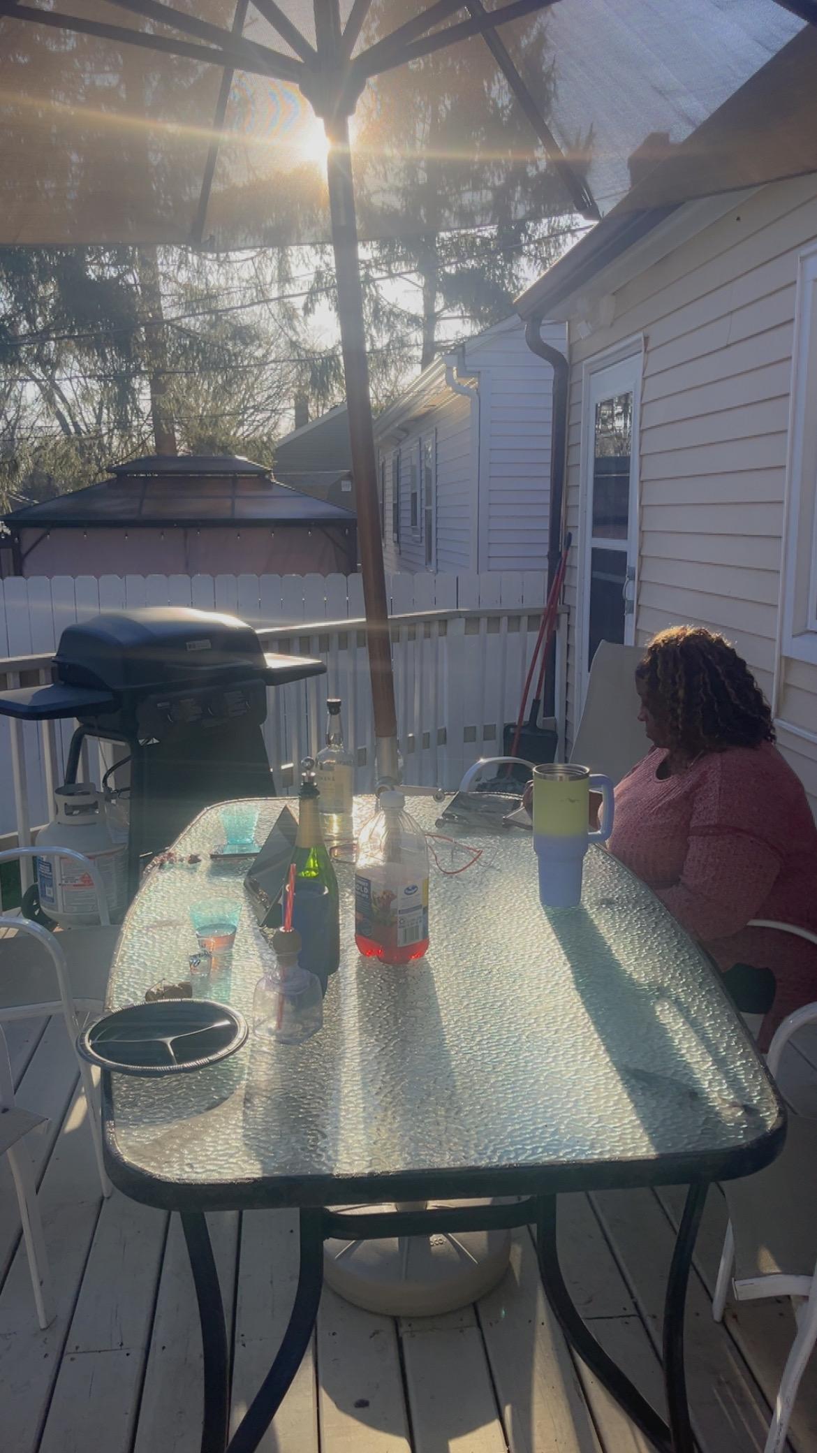 Relaxing on the deck