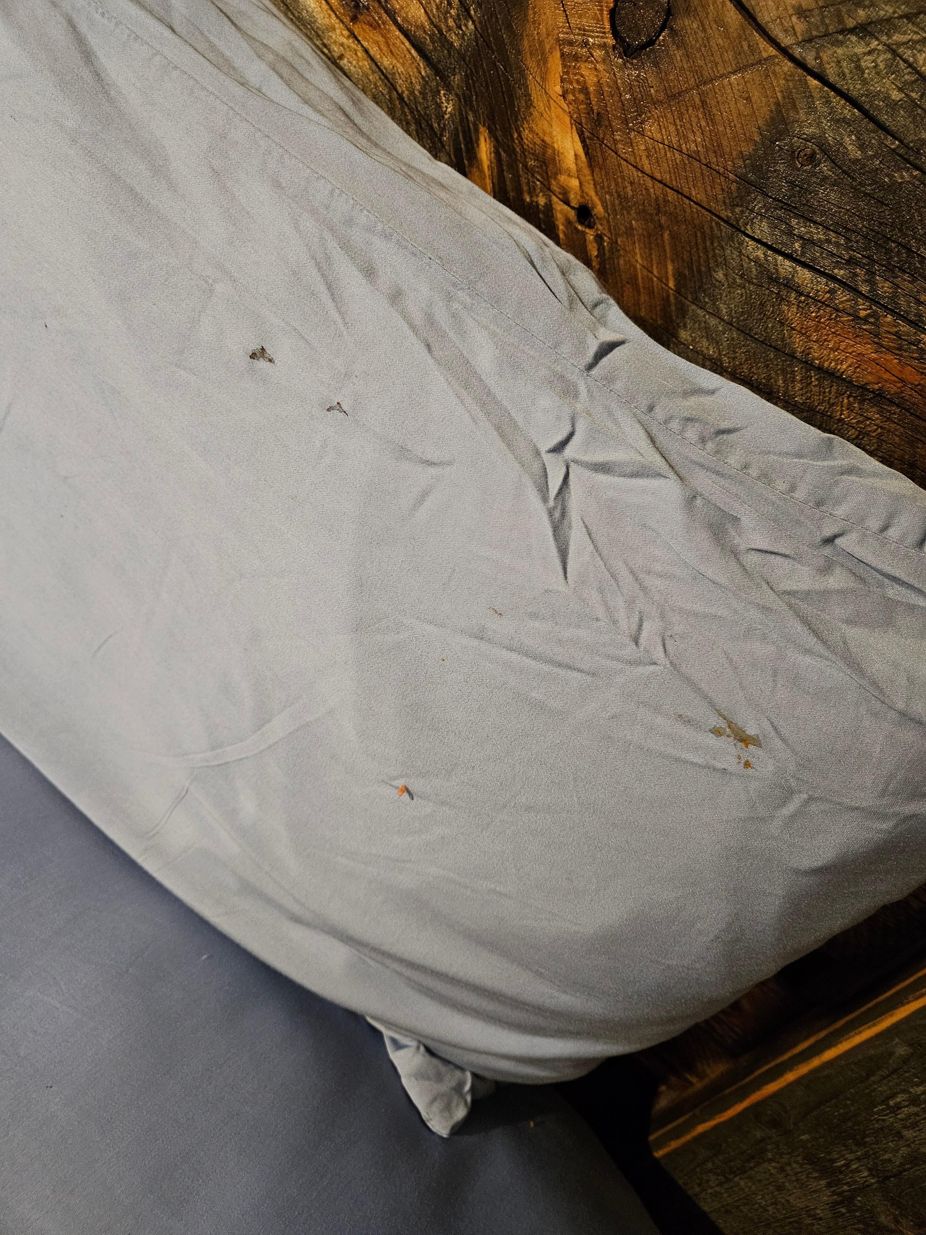 Pillow and sheets were stained with unknown residue. We decided to sleep on top of the blankets because of this