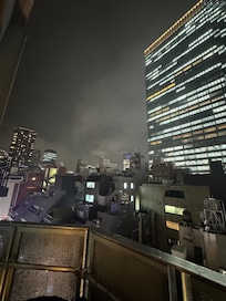 Night time view from balcony