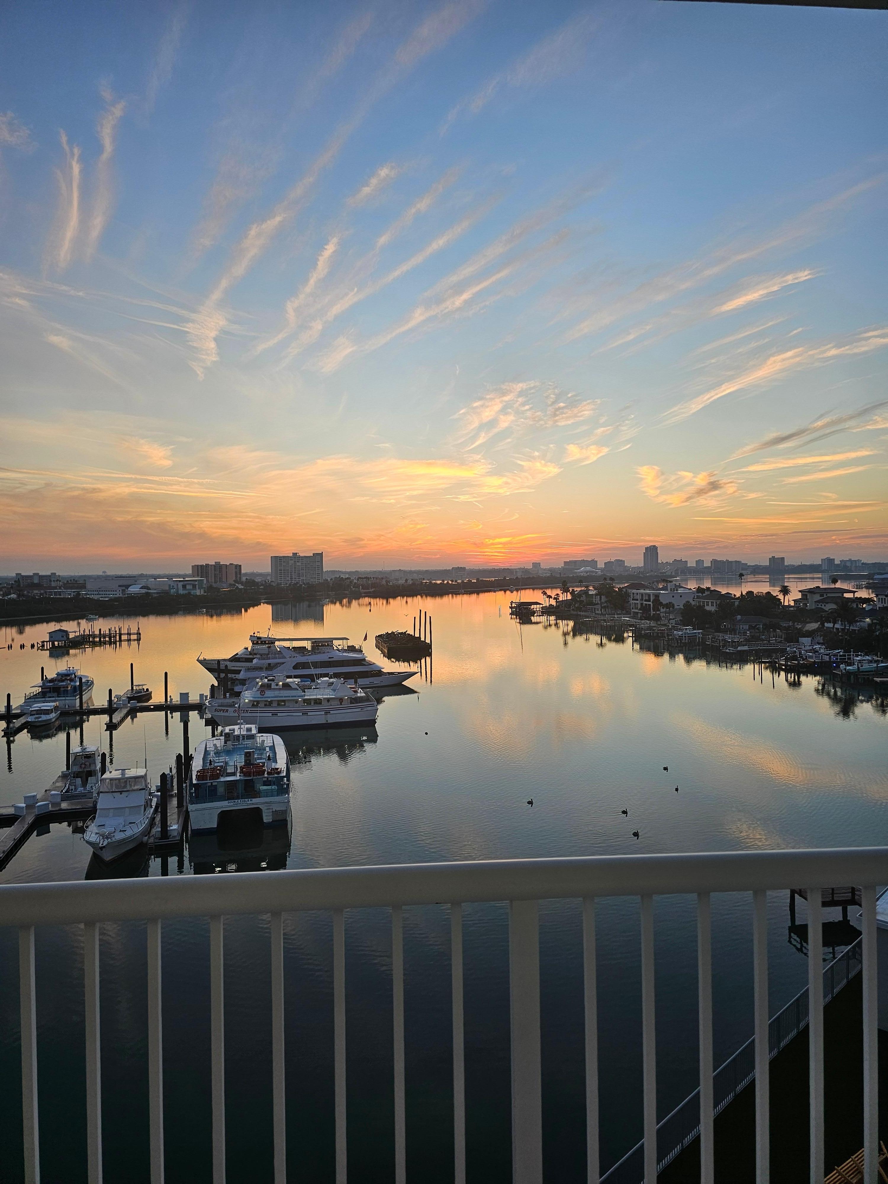 Amazing view of the sunrise from our bay view room