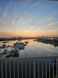 Amazing view of the sunrise from our bay view room