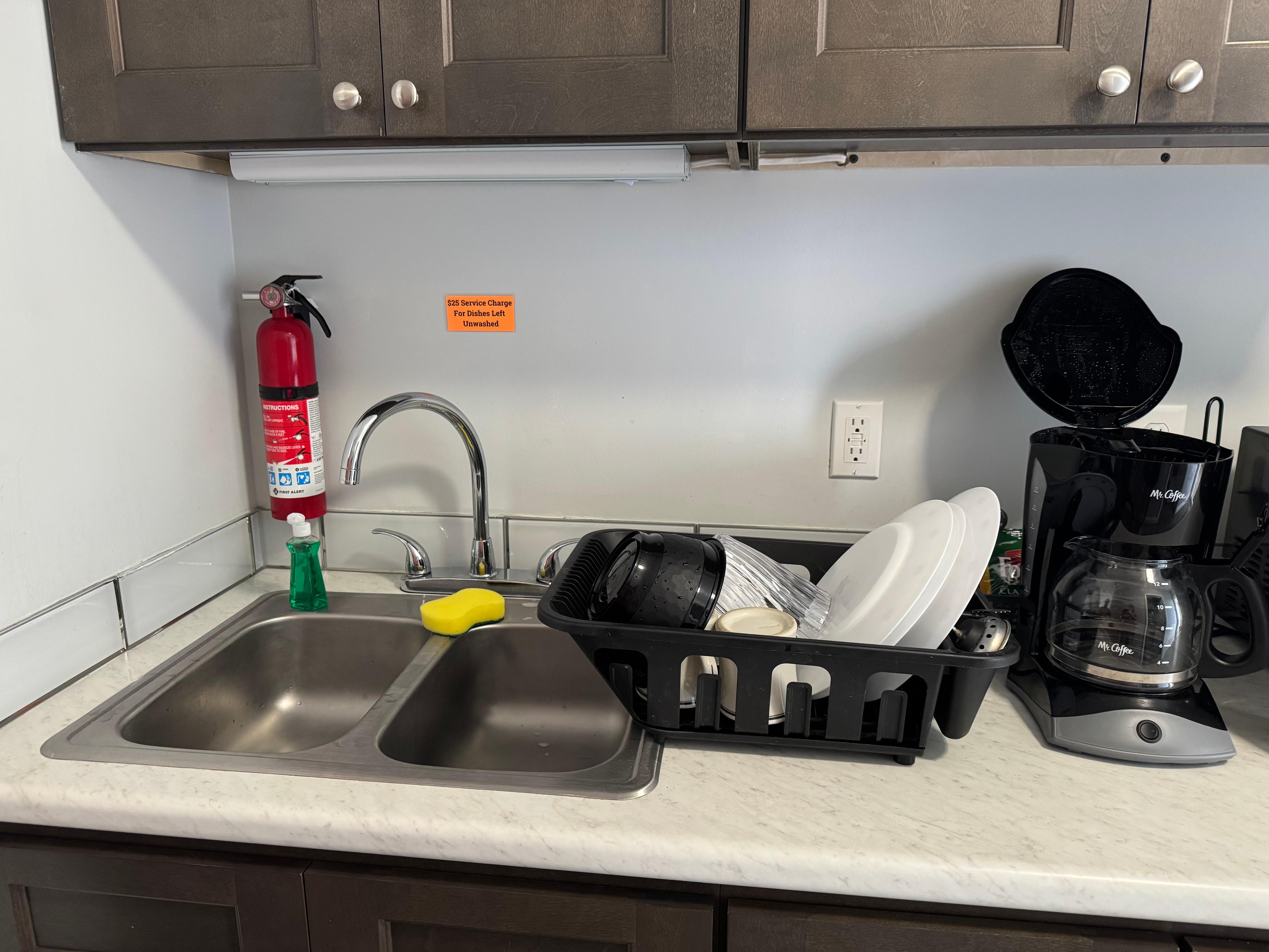 They charge $25 if you leave dishes which makes me question if these dishes are ever properly washed..