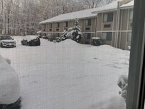 The parking lot wasn’t plowed till later in the day. By then all 6inches of snow had fallen.