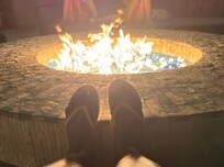 Why would tropical island need fire pits? Warm up after a late night swim!