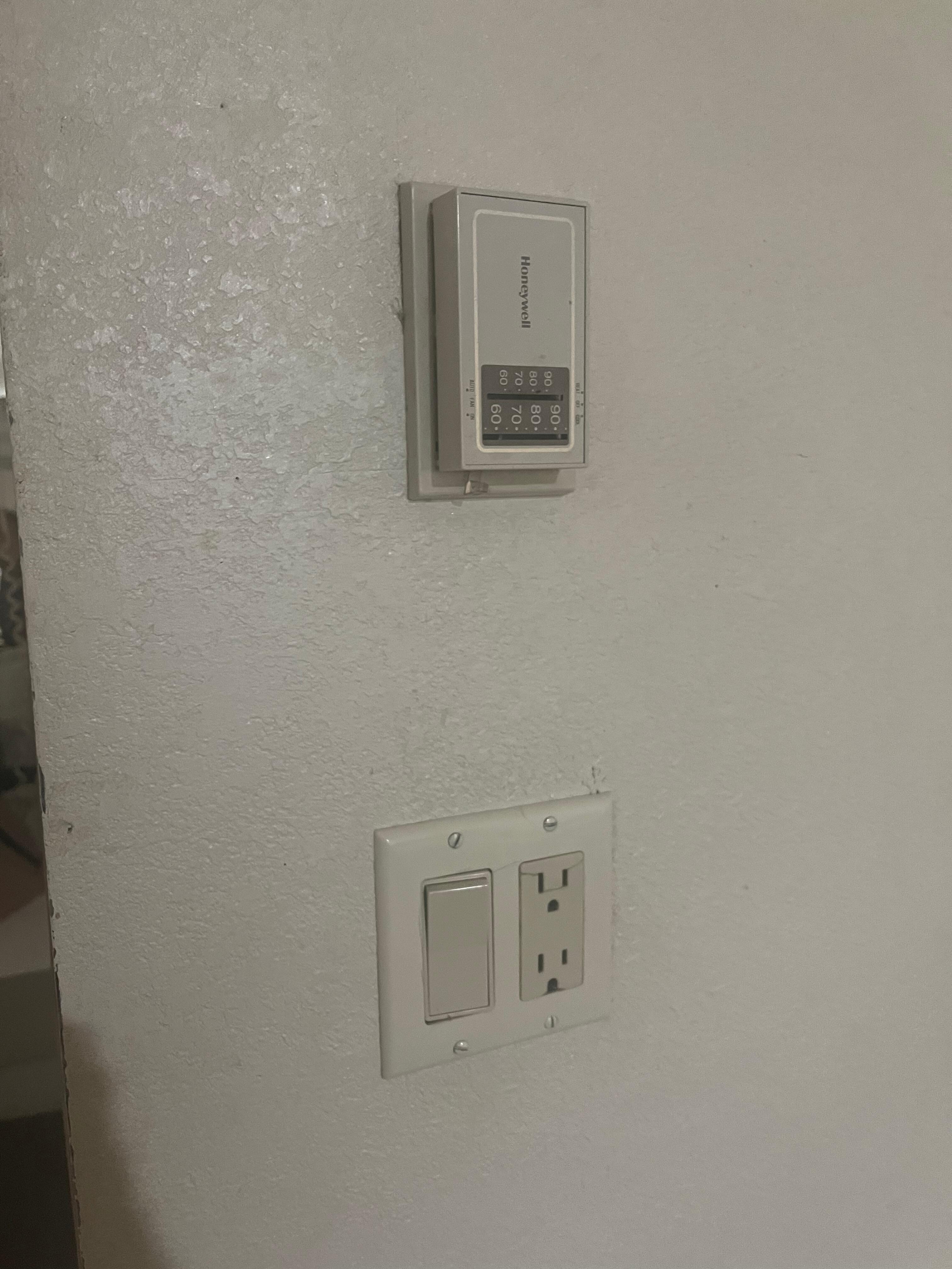 Sponge up walls and old thermostat