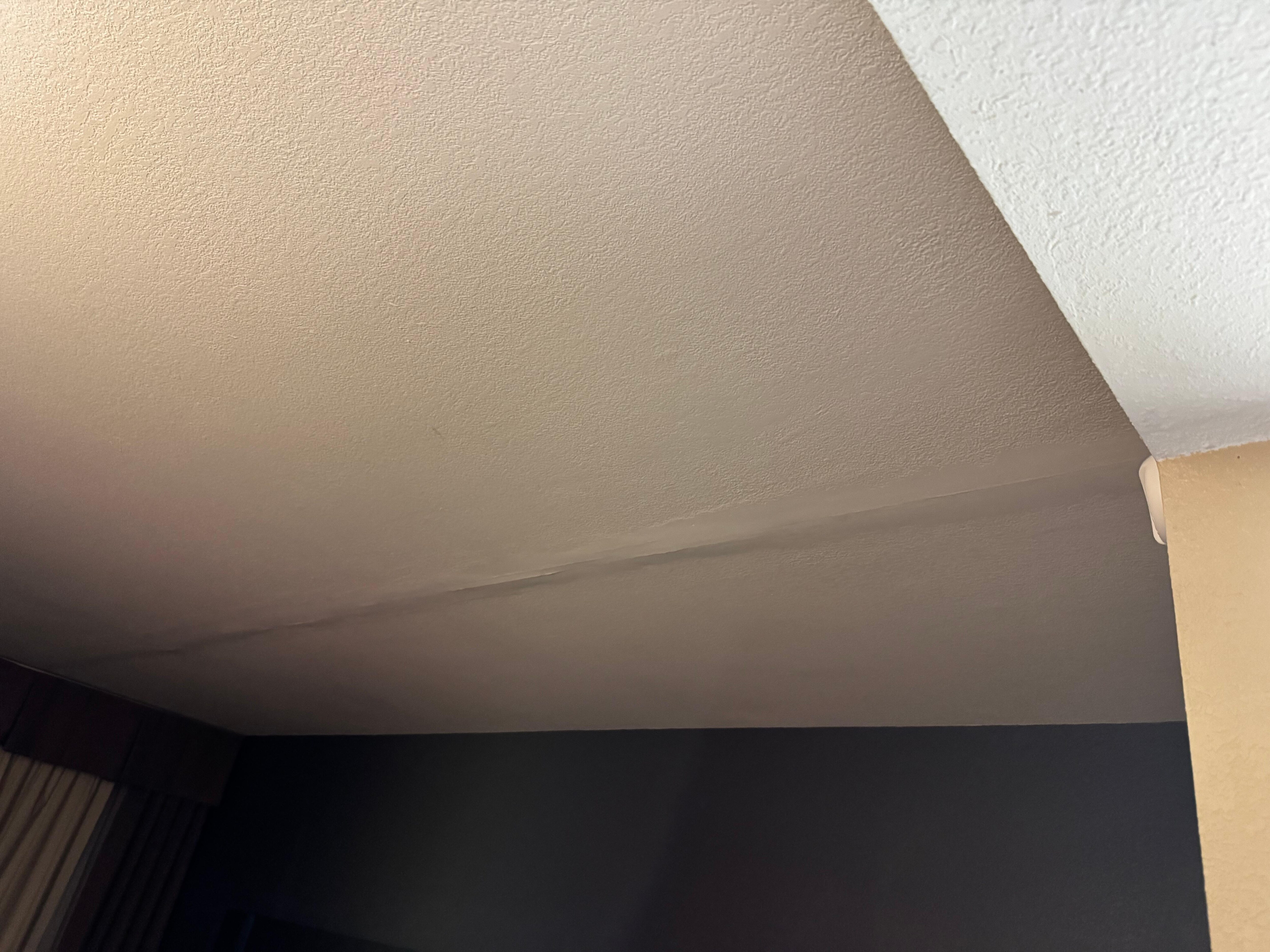 Water damage above the beds