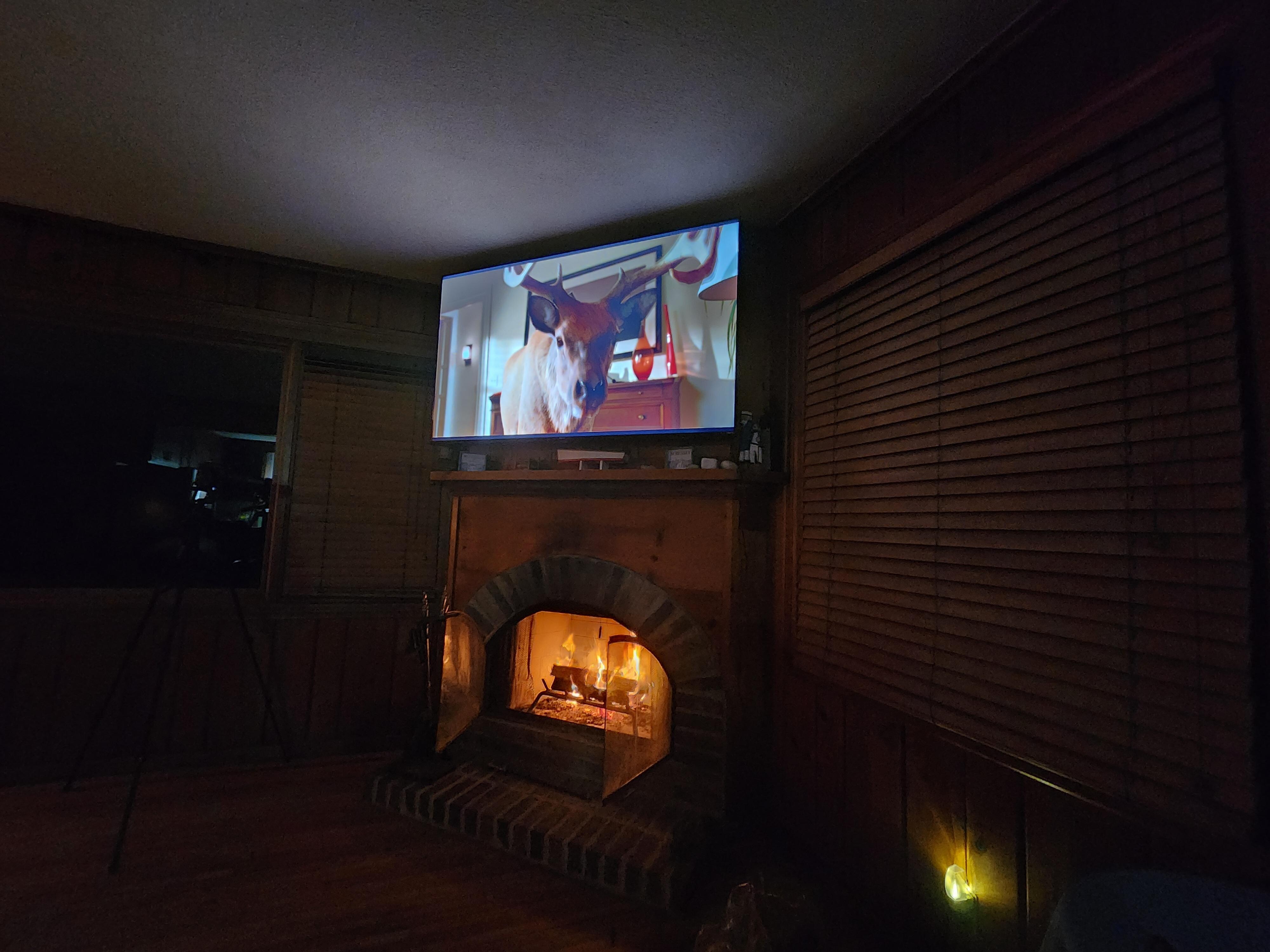 Inside fireplace 