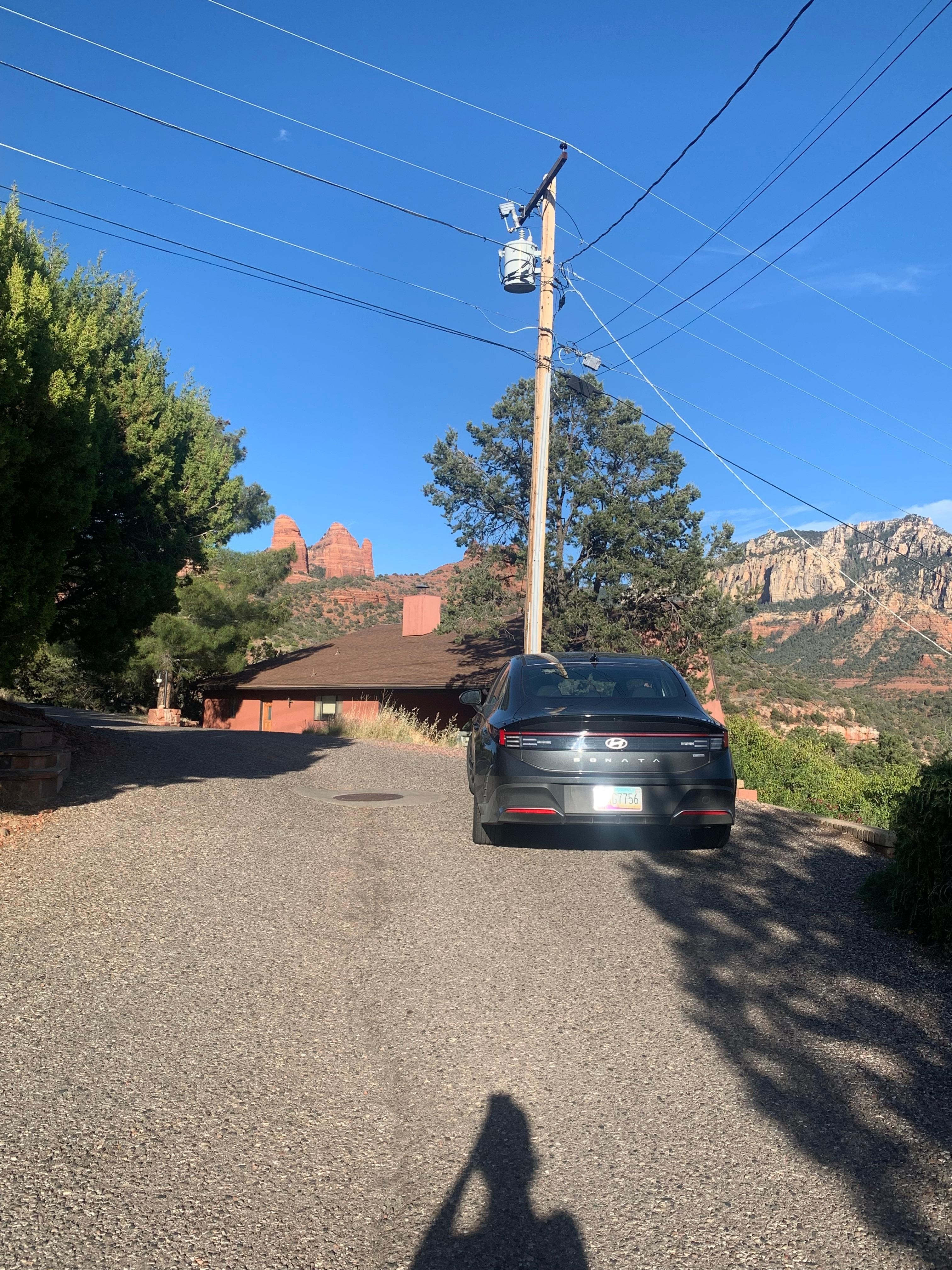 The parking pad on the street is very small. 