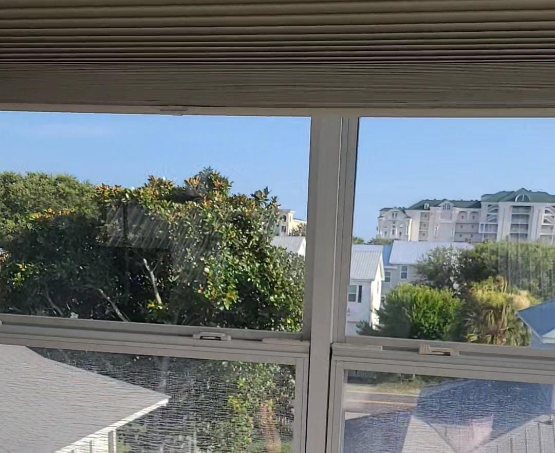 View from the "perch". Twin bedroom