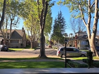 The view from the front porch rolling chairs...