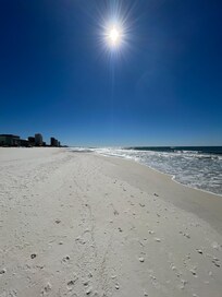 Looking down the beach