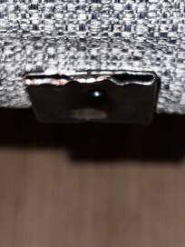 Frame of bed that cut my calf getting out of bed. That blood not rust