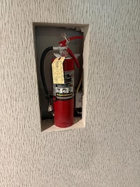 Exposed fire extinguisher
