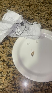 Glass from a pipe that was broken on the floor thank goodness I was wearing shoes