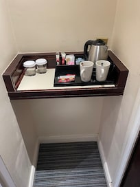 Beverage nook at the entrance of room
