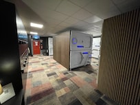 Teh room with the stacked pods