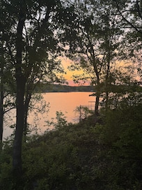 Sunrise over Honey Creek on the deck.