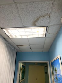 Water leaks ceiling tiles
