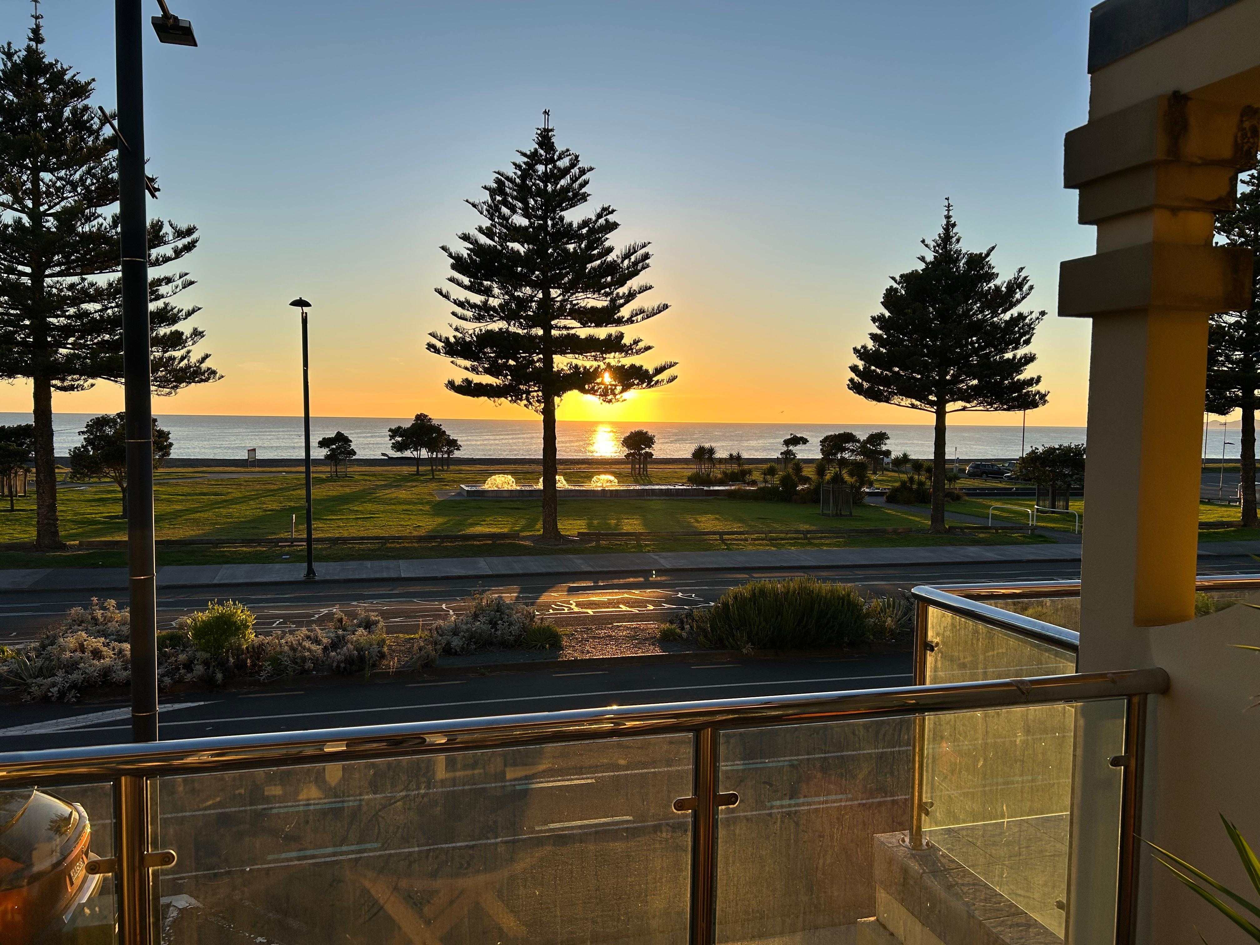Sunrise from the room’s balcony
