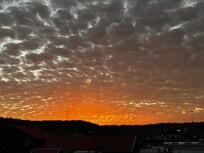 Beautiful sunset as we came in